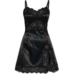 Dolce & Gabbana, Dames, Jurken, Zwart, Maat: 2XS Satijn,