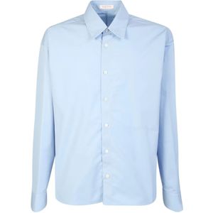 Valentino, Heren, Overhemden, Blauw, Maat: M Katoen,