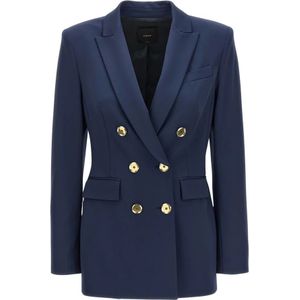 Pinko, Dames, Jassen, Blauw, Maat: S Leer,