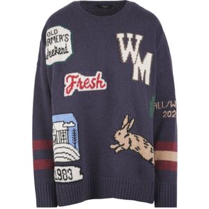 Weekend Max Mara, Dames, Truien, Blauw, Maat: S Wol,