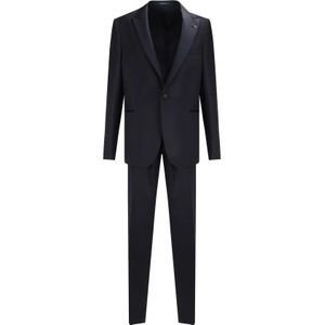 Tagliatore, Heren, Pakken, Blauw, Maat: M Wol,