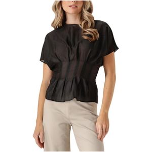 Selected Femme - SLFELOISE LS High Neck Fitted Blazer Top - Zwart - Overhemden