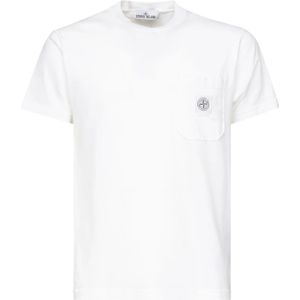 Stone Island, Heren, Tops, Wit, Maat: 2XL Katoen,
