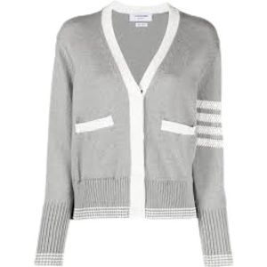 Thom Browne, Dames, Truien, Grijs, Maat: XS