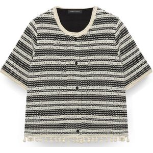 Fiorella Rubino, Dames, Blouses & Shirts, Zwart, Maat: XL Katoen,