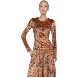 Etro, Dames, Tops, Beige, Maat: M Velours,