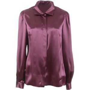 Dolce & Gabbana, Dames, Blouses & Shirts, Paars, Maat: XS Zijde,