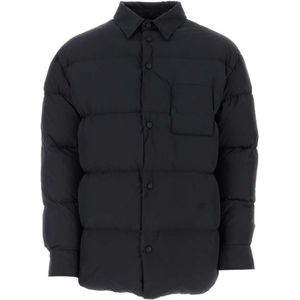 Off White, Heren, Jassen, Zwart, Maat: S Leer,