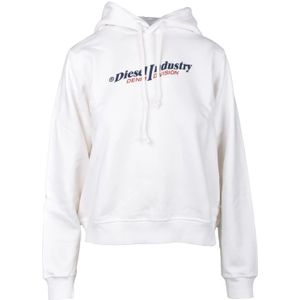 Diesel, Dames, Sweatshirts & Hoodies, Wit, Maat: XS Katoen,