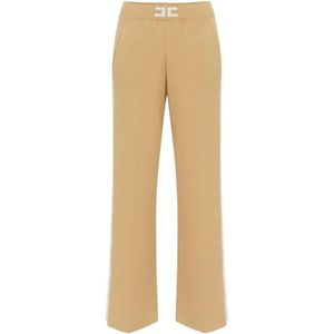 Elisabetta Franchi, Dames, Broeken, Beige, Maat: XS Viscose,