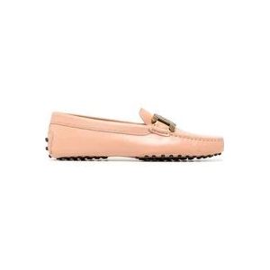 Tod's Poederkleurige Platte Schoenen met Metalen Ketting , Pink , Dames , Maat: 36 EU