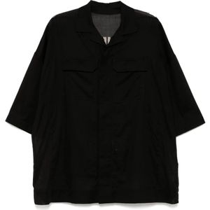 Rick Owens, Heren, Overhemden, Zwart, Maat: 2XL Katoen,