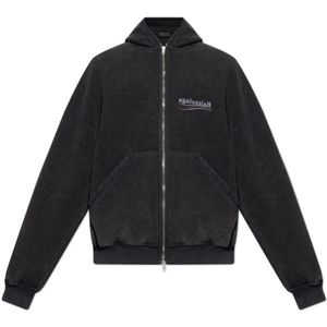 Balenciaga, Heren, Sweatshirts & Hoodies, Zwart, Maat: XL Katoen,