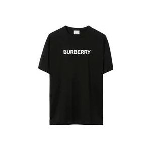 Burberry Zwart T-Shirt , Black , Heren , Maat: M