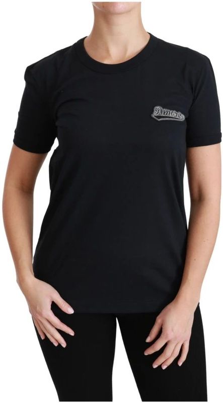 Dolce & Gabbana - Amore Patch - T-shirt - Blauw - Korte Mouwen