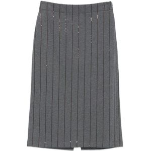 Brunello Cucinelli, Dames, Rokken, Grijs, Maat: M Katoen,