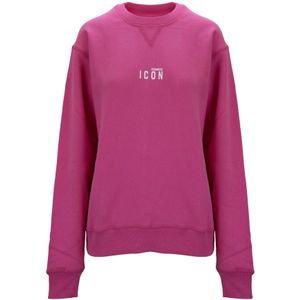 Dsquared2, Heren, Sweatshirts & Hoodies, Roze, Maat: M Katoen,