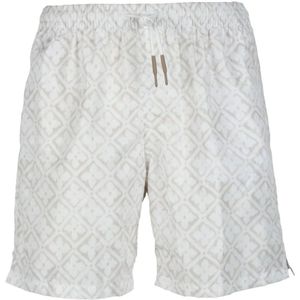 Eleventy, Heren, Badkleding, Wit, Maat: 2XL Poliester,