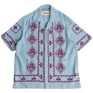 Baziszt, Heren, Overhemden, Blauw, Maat: XL Katoen,