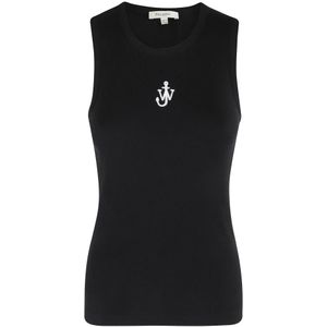 JW Anderson, Dames, Tops, Zwart, Maat: S Katoen,