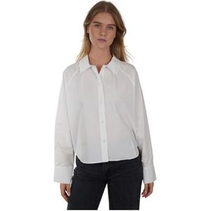 Samsøe Samsøe, Dames, Blouses & Shirts, Wit, Maat: M Katoen,