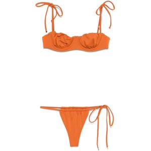 The Attico, Dames, Badkleding, Oranje, Maat: M Zijde,