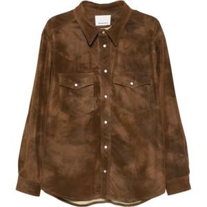 Isabel Marant, Heren, Overhemden, Bruin, Maat: L Viscose,