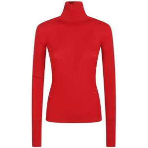 Sportmax, Dames, Truien, Rood, Maat: L Wol,