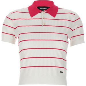 Dsquared2, Dames, Tops, Veelkleurig, Maat: M Leer,