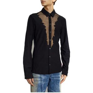 Diesel, Heren, Overhemden, Zwart, Maat: S Katoen,