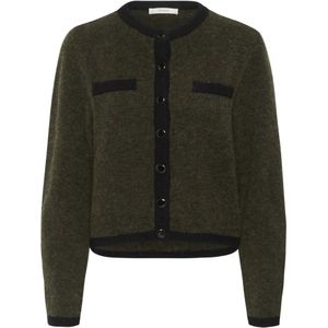 Gestuz - GZalpha - Gebreid Vest - Olijfgroen / Zwart