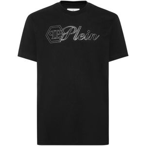 Philipp Plein, Heren, Tops, Zwart, Maat: S Katoen,