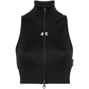 Courrèges, Dames, Truien, Zwart, Maat: M