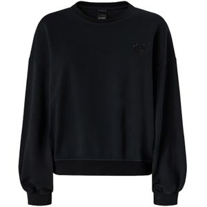 Pinko, Dames, Sweatshirts & Hoodies, Zwart, Maat: L Katoen,