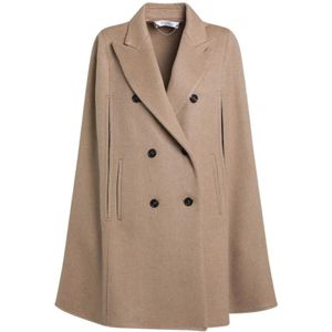 Max Mara, Dames, Mantels, Bruin, Maat: S Wol,