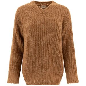 Herno, Dames, Truien, Bruin, Maat: XS Polyamide,