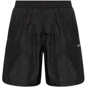 Off White, Heren, Badkleding, Zwart, Maat: S Polyamide,