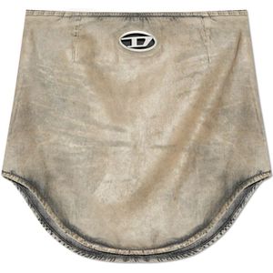 Diesel, Dames, Rokken, Grijs, Maat: W24 Suède,