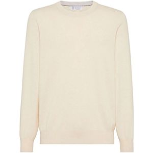 Brunello Cucinelli, Heren, Truien, Beige, Maat: XL Kasjmier,