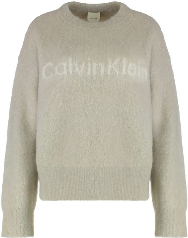 Calvin Klein, Dames, Truien, Beige, Maat: XS Wol,