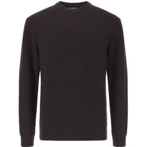 Boggi Milano - Merino Wollen Trui - Bruin - Ronde Hals - Heren