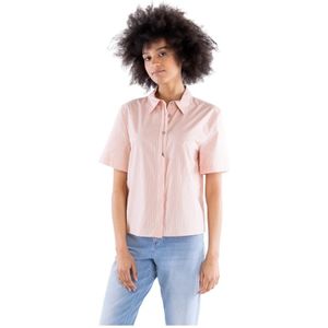 Pinko, Dames, Blouses & Shirts, Roze, Maat: L Katoen,