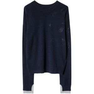 Zadig & Voltaire, Dames, Truien, Blauw, Maat: L Wol,