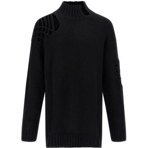 Yohji Yamamoto, Heren, Truien, Zwart, Maat: L Wol,