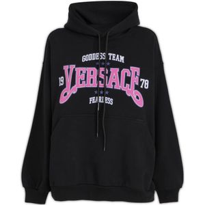 Versace, Dames, Sweatshirts & Hoodies, Zwart, Maat: XS