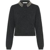 Gestuz - Gzmanzi Deco Polo Pullover - Grijs - Wol