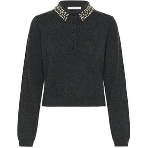 Gestuz - Gzmanzi Deco Polo Pullover - Grijs - Wol