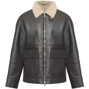 Maison Kitsuné, Heren, Jassen, Bruin, Maat: L Leer,