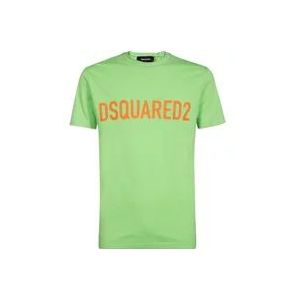 Dsquared2 Klassieke Katoenen T-shirt , Green , Heren , Maat: L
