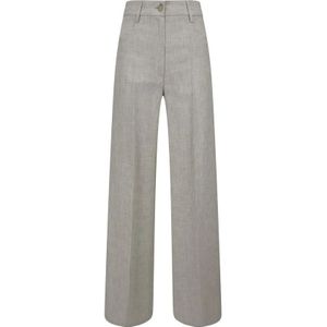 Forte Forte, Dames, Broeken, Grijs, Maat: M Linnen,